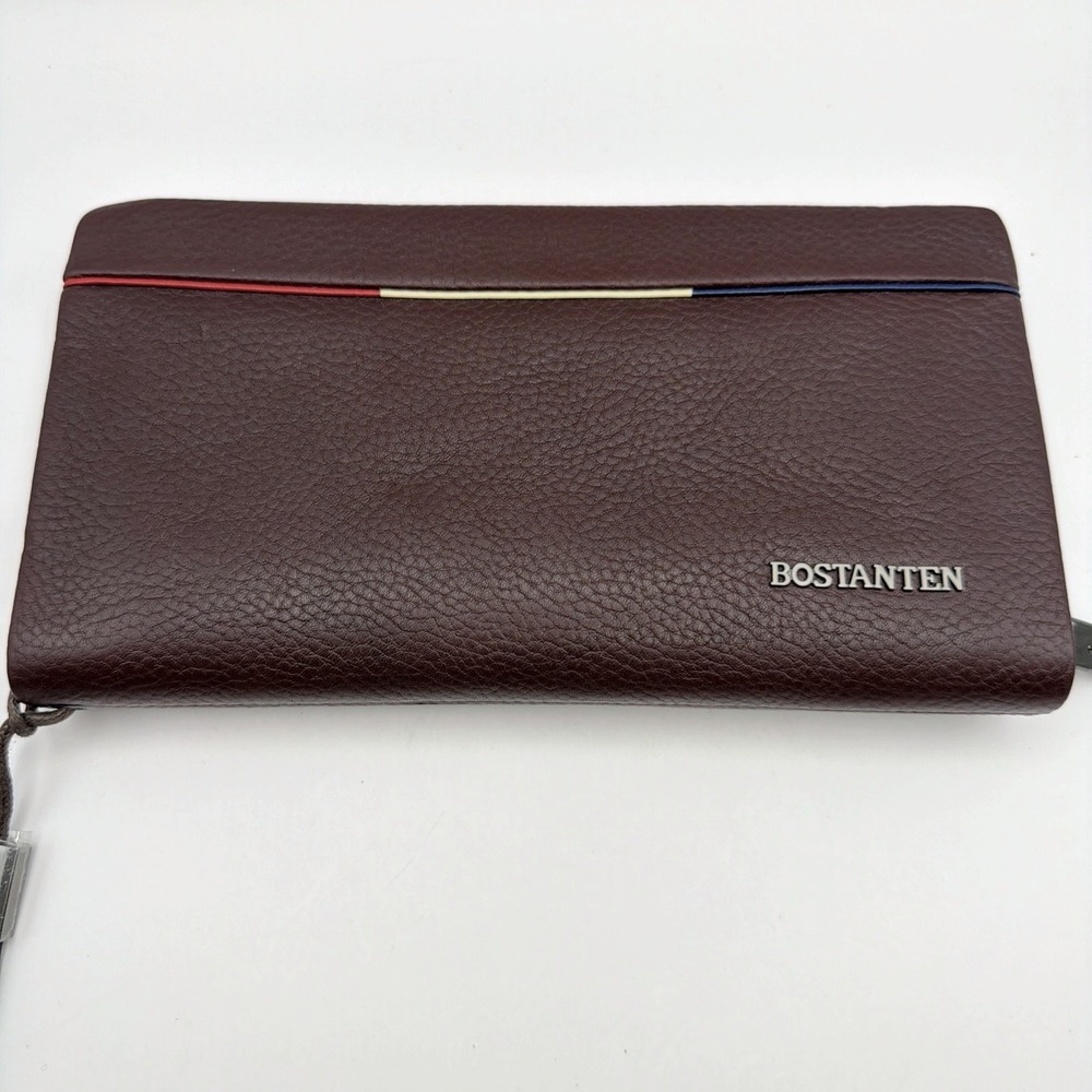 BOSTANTEN Long Wallet Women's Leather Bifold Wallet Tri-Color Stitching RFID